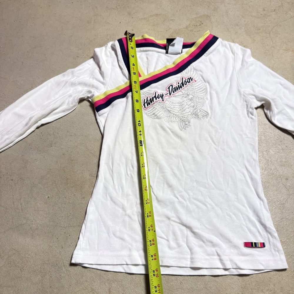 Harley-Davidson Womens White Crossover V-Neck Long Sleeve - Picture 7 of 7